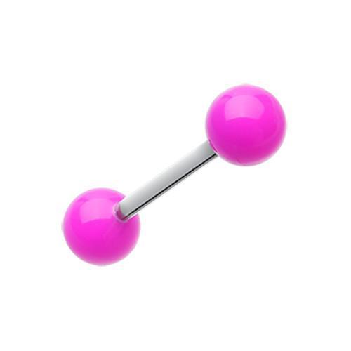 Purple Neon Acrylic Barbell Tongue Ring Rebel Bod