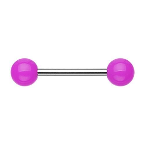 Purple Neon Acrylic Nipple Barbell - 1 Piece