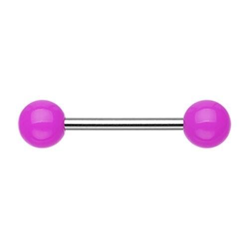 Purple Neon Acrylic Nipple Barbell - 1 Piece