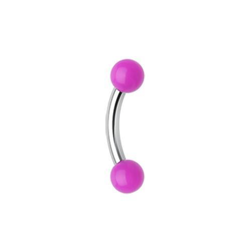 Purple Neon Acrylic Curved Barbell Eyebrow Ring