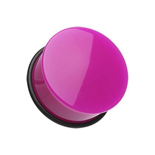 Purple Neon Acrylic Single Flared Ear Gauge Plug - 1 Pair