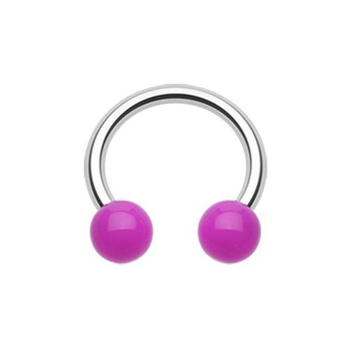 CIRCULAR BARBELL | HORSESHOE Purple Neon UV Acrylic Horseshoe Circular Barbell -Rebel Bod-RebelBod