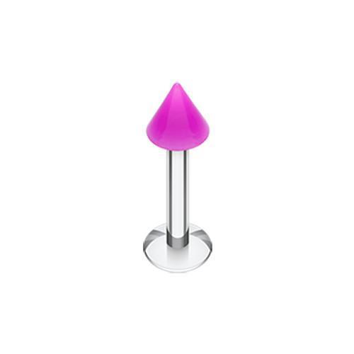 Purple Neon UV Acrylic Spike Top Labret