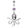 Purple Octopus Sparkle Belly Button Ring