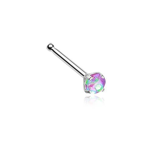 Purple Opal Sparkle Prong Set Nose Stud Ring