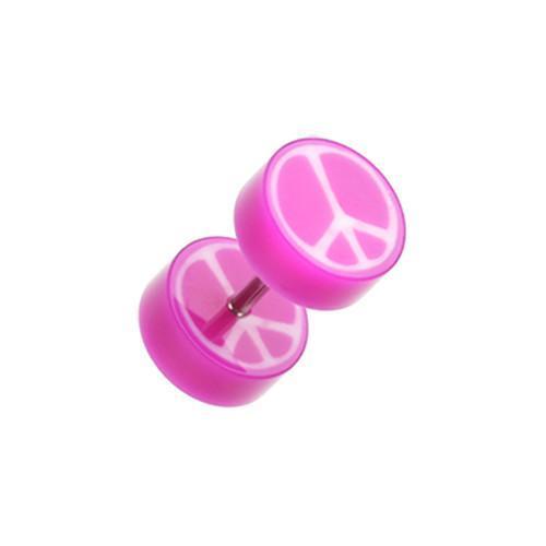 Purple Peace Retro UV Acrylic Fake Plug - 1 Pair