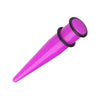 Purple Solid Neon UV Acrylic Ear Stretching Taper - 1 Pair