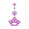 Purple Star Brass Knuckle Belly Button Ring