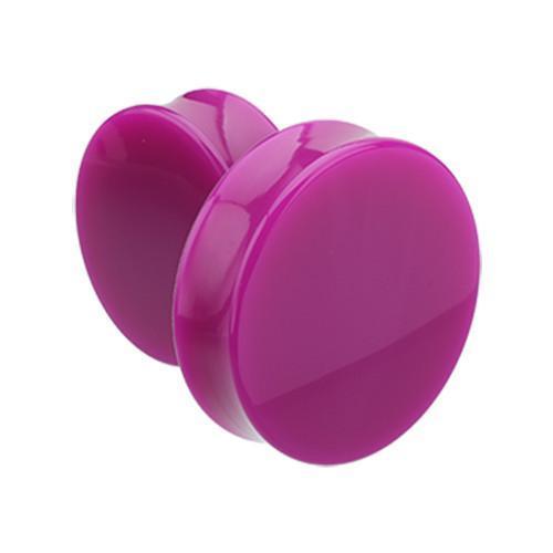 Plugs Earrings - Double Flare Purple Supersize Neon Colored Acrylic Double Flared Ear Gauge Plug - 1 Pair -Rebel Bod-RebelBod