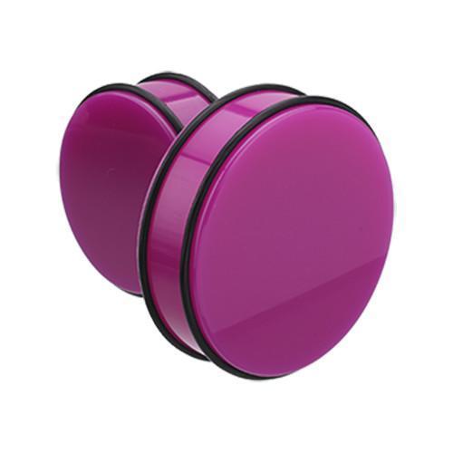 Purple Supersize Neon Acrylic No Flare Ear Gauge Plug - 1 Pair