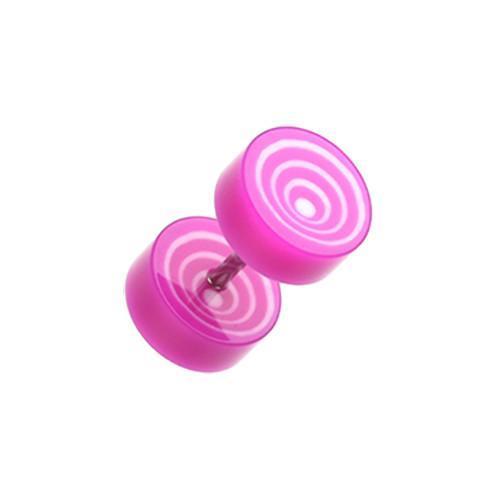 Purple Swirl Circles Solid Acrylic Fake Plug - 1 Pair