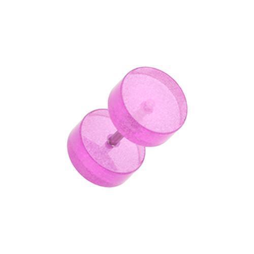 Purple Translucent Acrylic Fake Plug - 1 Pair