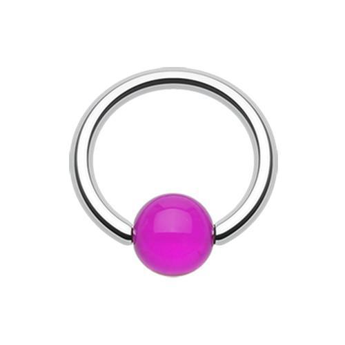 Purple UV Acrylic Ball Top Captive Bead Ring