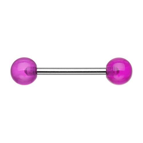 Purple UV Acrylic Nipple Barbell - 1 Piece