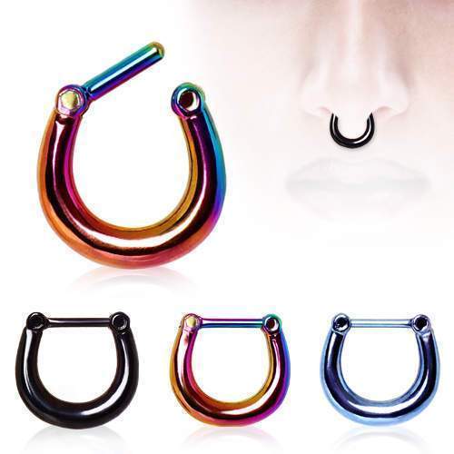 Clicker - Cartilage | Septum PVD Plated 316L Smooth Basic Septum Clicker / Daith Clicker - 1 Piece -Rebel Bod-RebelBod