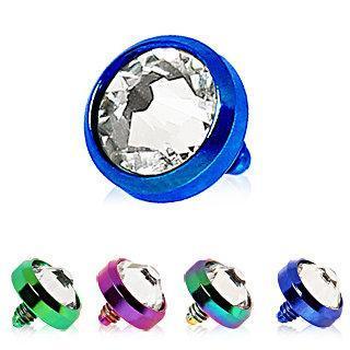 Dermal Top w/ Clear Cubic Zirconia