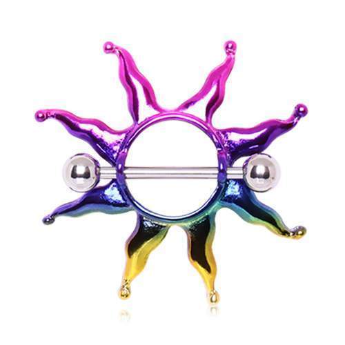 Rainbow Sunburst Nipple Shield Jewelry - 1 Piece - Rebel Bod Rainbow Sunburst Nipple Shield Jewelry - 1 Piece - Rebel Bod