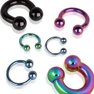 PVD Plated Surgical Steel  Horseshoe Circular Barbell Balls