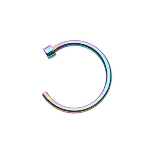 Rainbow C-Shape Nose Hoop Ring - Rebel Bod