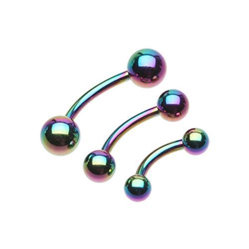 CURVED BARBELL Rainbow Colorline PVD Basic Curved Barbell Ring -Rebel Bod-RebelBod