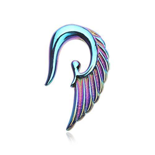 Tapers - Hanging Rainbow Iridescent Angelic Wing Acrylic Ear Gauge Hanger - 1 Pair -Rebel Bod-RebelBod
