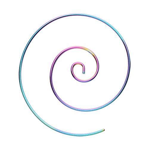 Rainbow Large Spiral Coiled Earring - 1 Pair