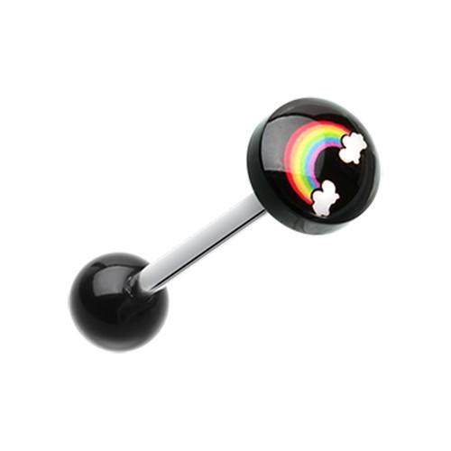 Rainbow Logo Acrylic Barbell Tongue Ring