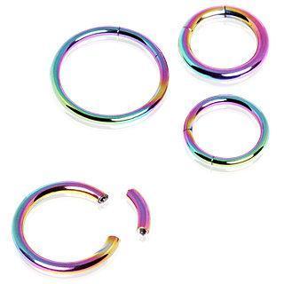 Rainbow PVD Plated Circular Segment Ring - 1 Piece