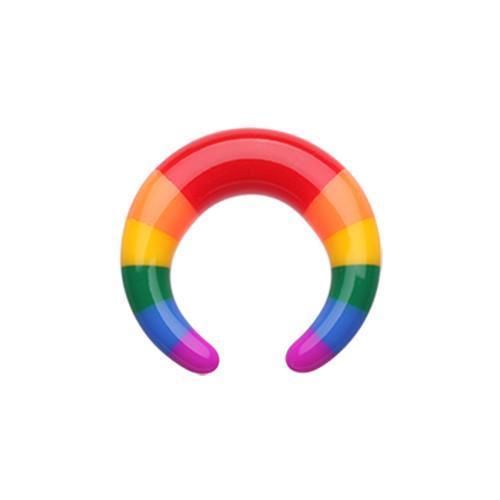 Rainbow Pride Stripes Pincher Acrylic Ear Gauge Buffalo Taper - 1 Pair