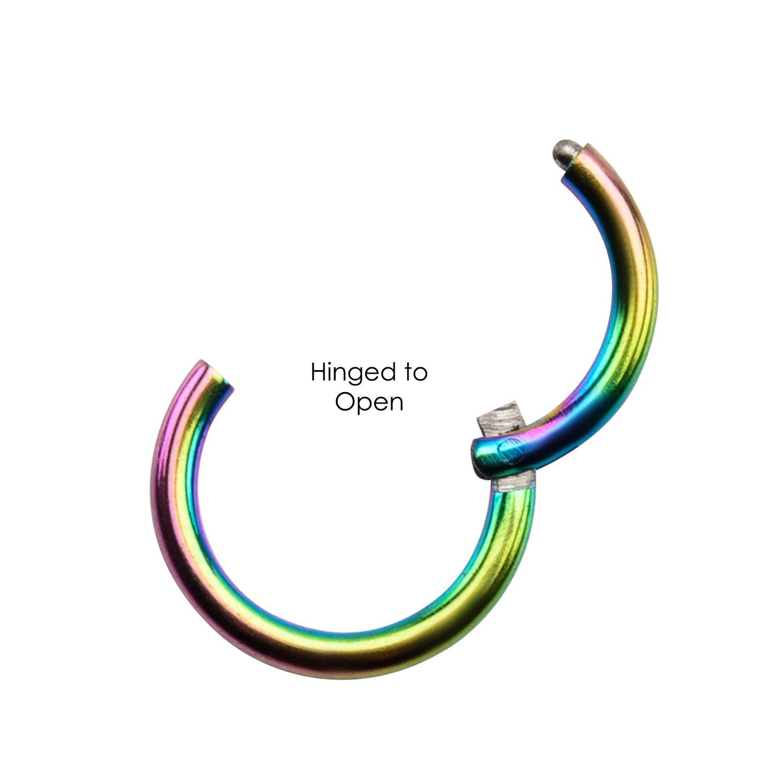 SEAMLESS CLICKER Rainbow Titanium Plated Clicker Hinged Segment Ring sbvsgrhw -Rebel Bod-RebelBod
