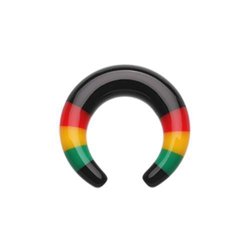 Rasta Stripes Pincher Acrylic Ear Gauge Buffalo Taper - 1 Pair