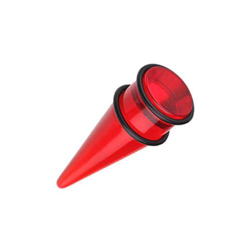 Red Shorty UV Acrylic Ear Stretching Taper - 1 Pair