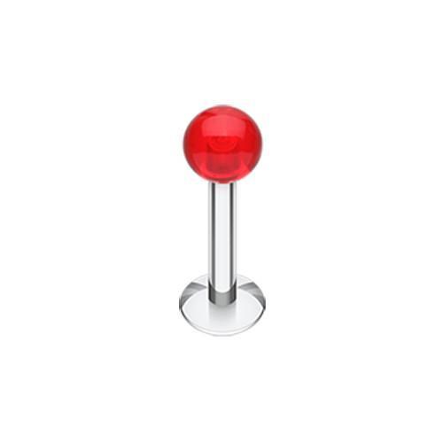 Red UV Acrylic Ball Top Labret