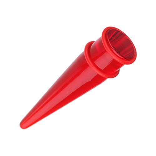 Red UV Acrylic Ear Stretching Taper - 1 Pair
