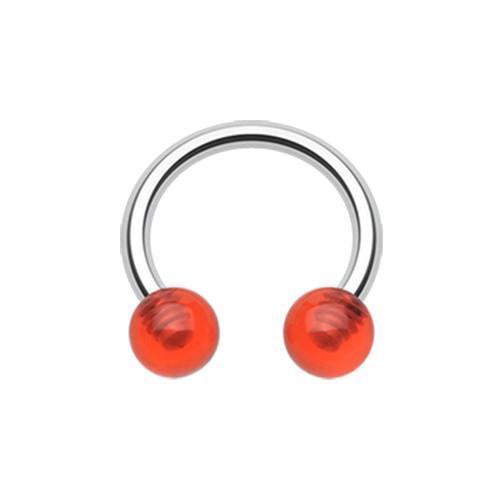 Red UV Acrylic Horseshoe Circular Barbell