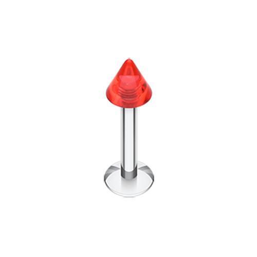 Red UV Acrylic Spike Top Labret