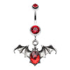 Red Bat Sparkle Belly Button Ring