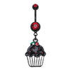 Red Black Sweet Cupcake Belly Button Ring