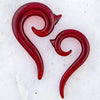 Tapers - Spirals Red Borosilicate Glass Borneo Spirals - 1 Piece #SPLT# -Rebel Bod-RebelBod