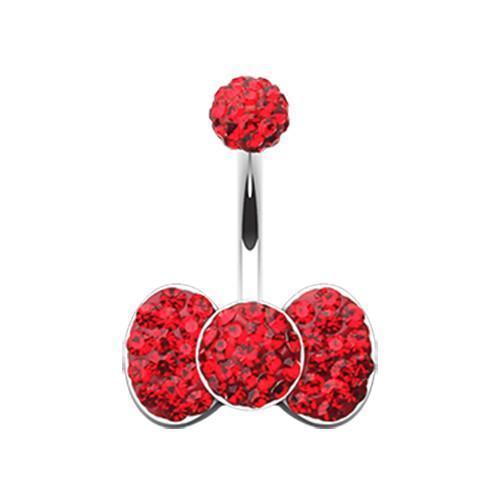 Red Classic Bow-Tie Multi-Sprinkle Dot Belly Button Ring
