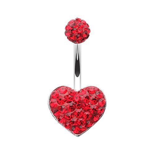 Belly Ring - No Dangle Red Classic Heart Multi-Sprinkle Dot Belly Button Ring -Rebel Bod-RebelBod