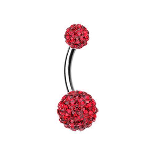 Red Classic Multi-Sprinkle Dot Belly Button Ring