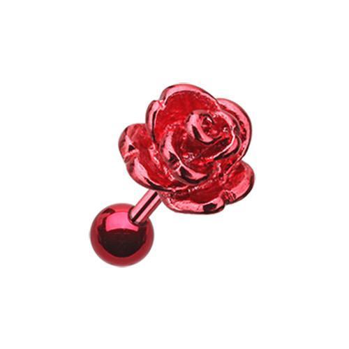 Red Rose Tragus Cartilage Barbell Earring - 1 Piece
