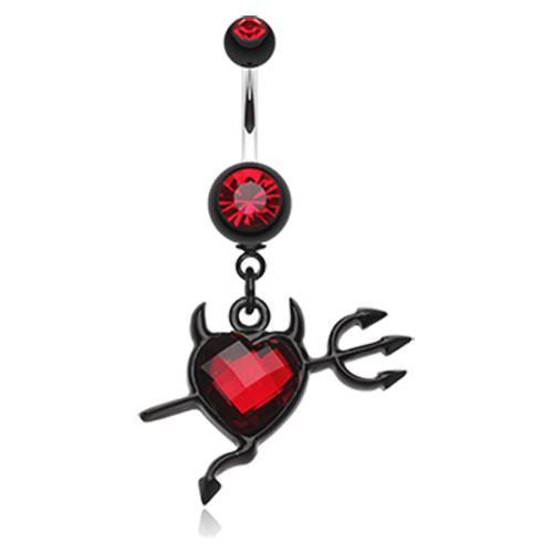 Red Cruela's Heart Belly Button Ring