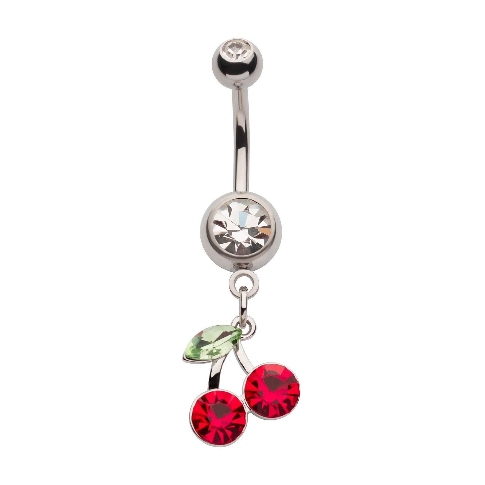 Belly Red CZ Cherry Dangle Navel nesl-22045 -Rebel Bod-RebelBod