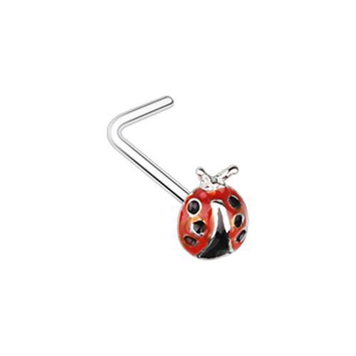 Nose Ring - L-Shaped Nose Ring Red Dainty Ladybug L-Shape Nose Ring -Rebel Bod-RebelBod