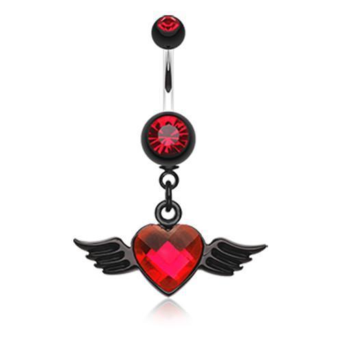 Red Dark Love Angel Belly Button Ring