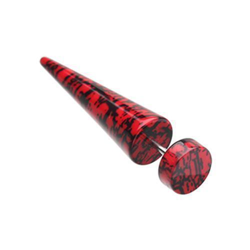 Red Digital Camouflage Acrylic Fake Taper - 1 Pair