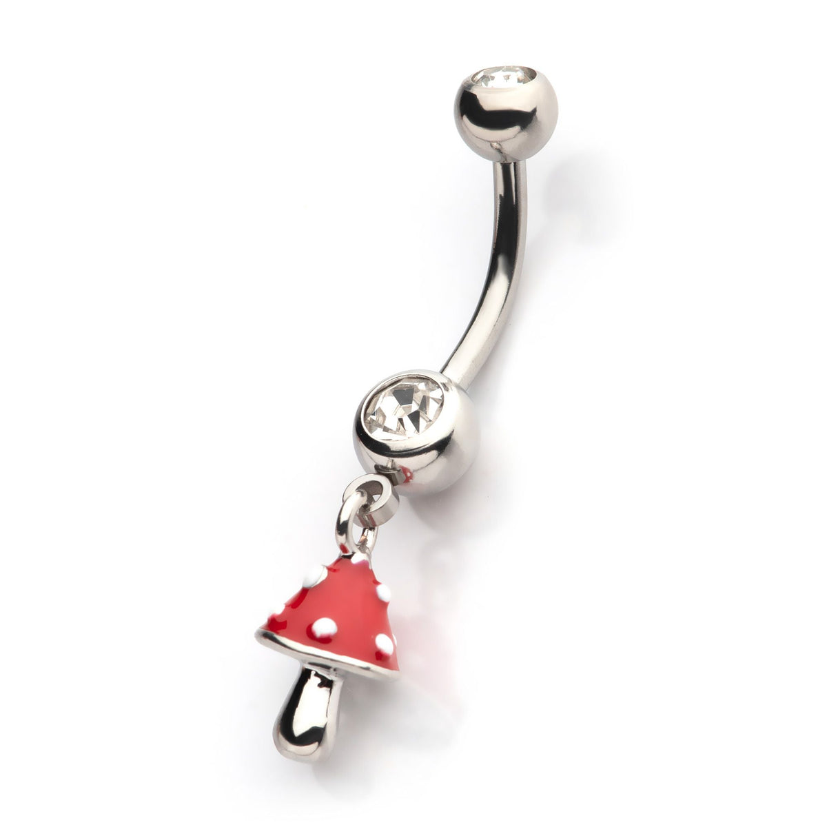 Belly Red Enamel Mushroom Dangle Navel nsq22216 -Rebel Bod-RebelBod