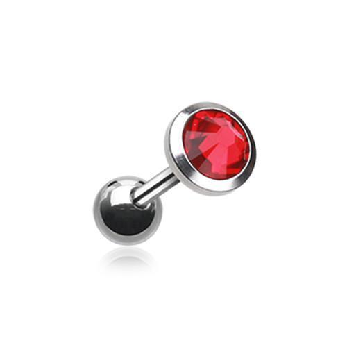 Red Gem Sparkle Tragus Cartilage Barbell Earring - 1 Piece
